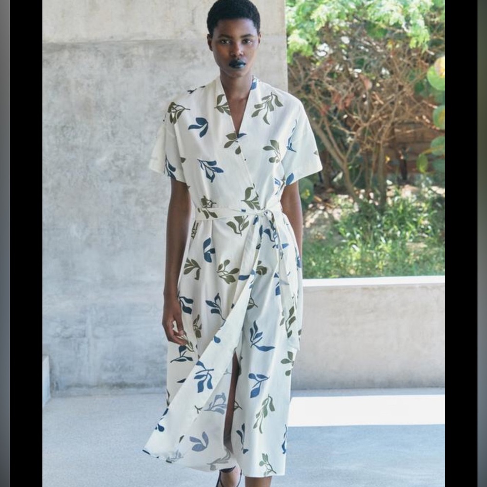 ZARA- printed poplin dress. New with tags